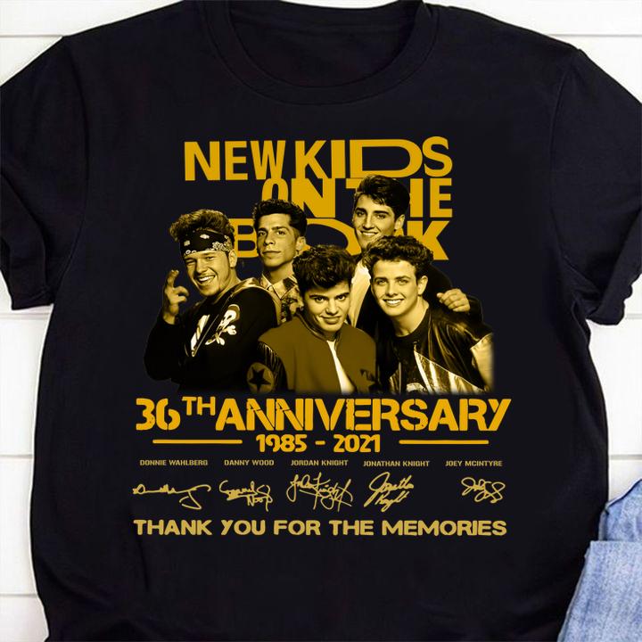 New Kids On The Block 36th anniversary 1985-2021 signatures thank you for the memories t-shirt shirt