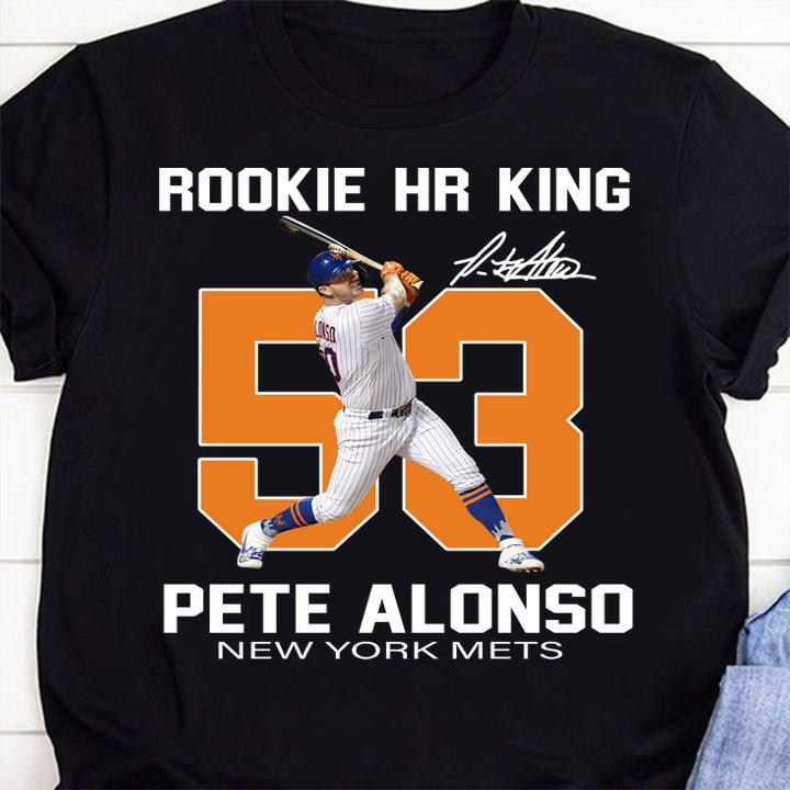 Rookie HR King 53 Pete Alonso New York Mets Signature t-shirt shirt