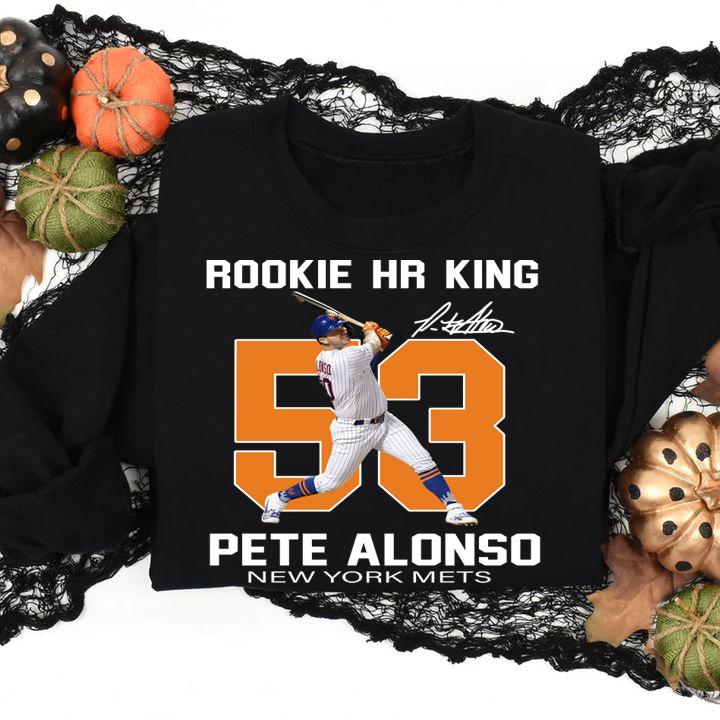Rookie HR King 53 Pete Alonso New York Mets Signature t-shirt sweatshirt