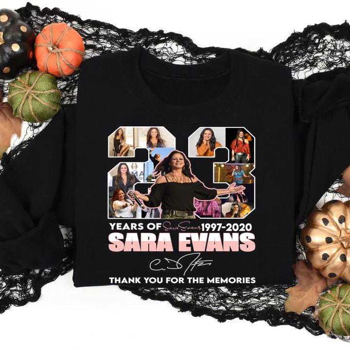 23 Years Of 1997 2020 Sara Evans Thank You For The Memories Signature t-shirt sweatshirt