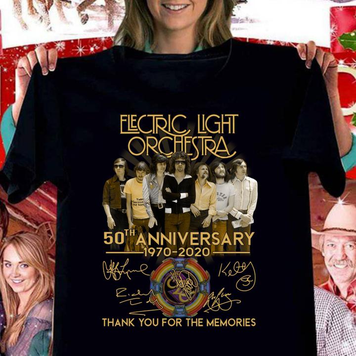 Electric Light Orchestra 50th anniversary 1970 2020 all signed t-shirt woman shirt