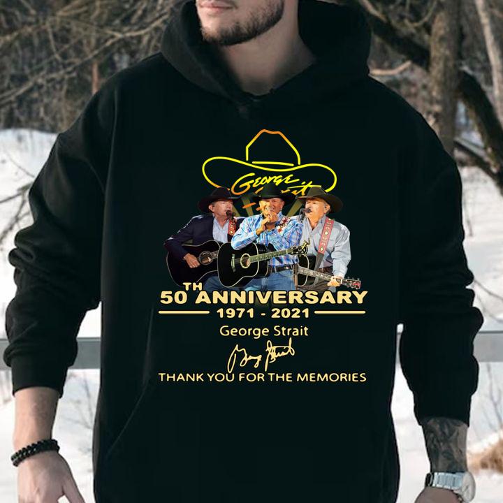 George Strait 50th Anniversary 1971 2021 Thank You For The Memories Signature t-shirt hoodie
