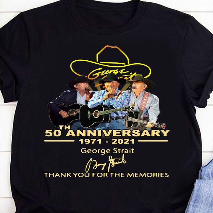 George Strait 50th Anniversary 1971 2021 Thank You For The Memories Signature t-shirt shirt