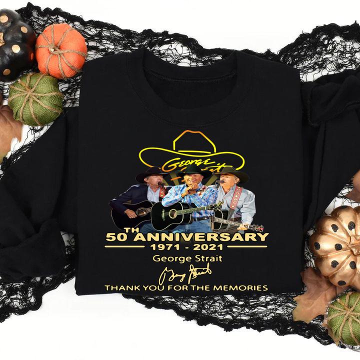 George Strait 50th Anniversary 1971 2021 Thank You For The Memories Signature t-shirt sweatshirt