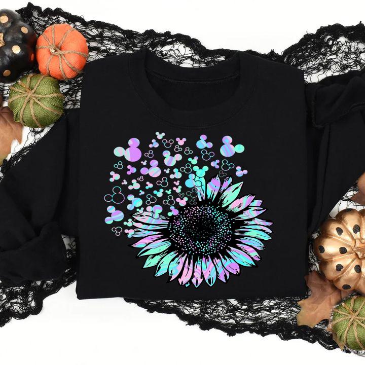 Nice Sunflower Mickey head Disney t-shirt sweatshirt
