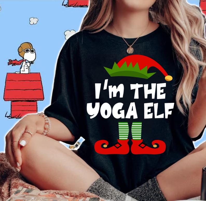 I'm The Yoga ELF Christmas Yoga ELF Costume Matching Xmas t-shirt woman shirt