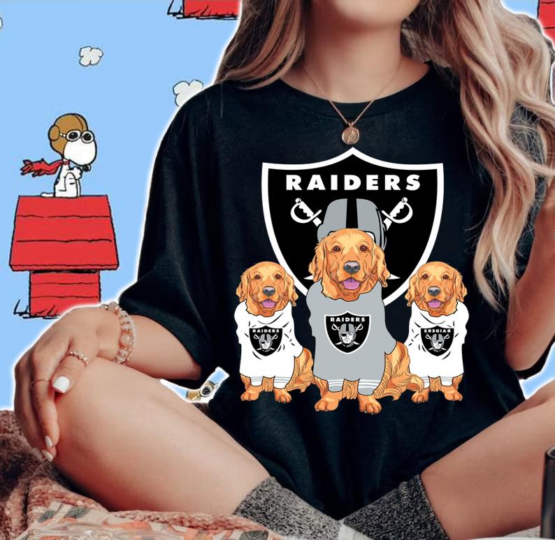 Golden Retriever mashup Oakland Raiders t-shirt woman shirt