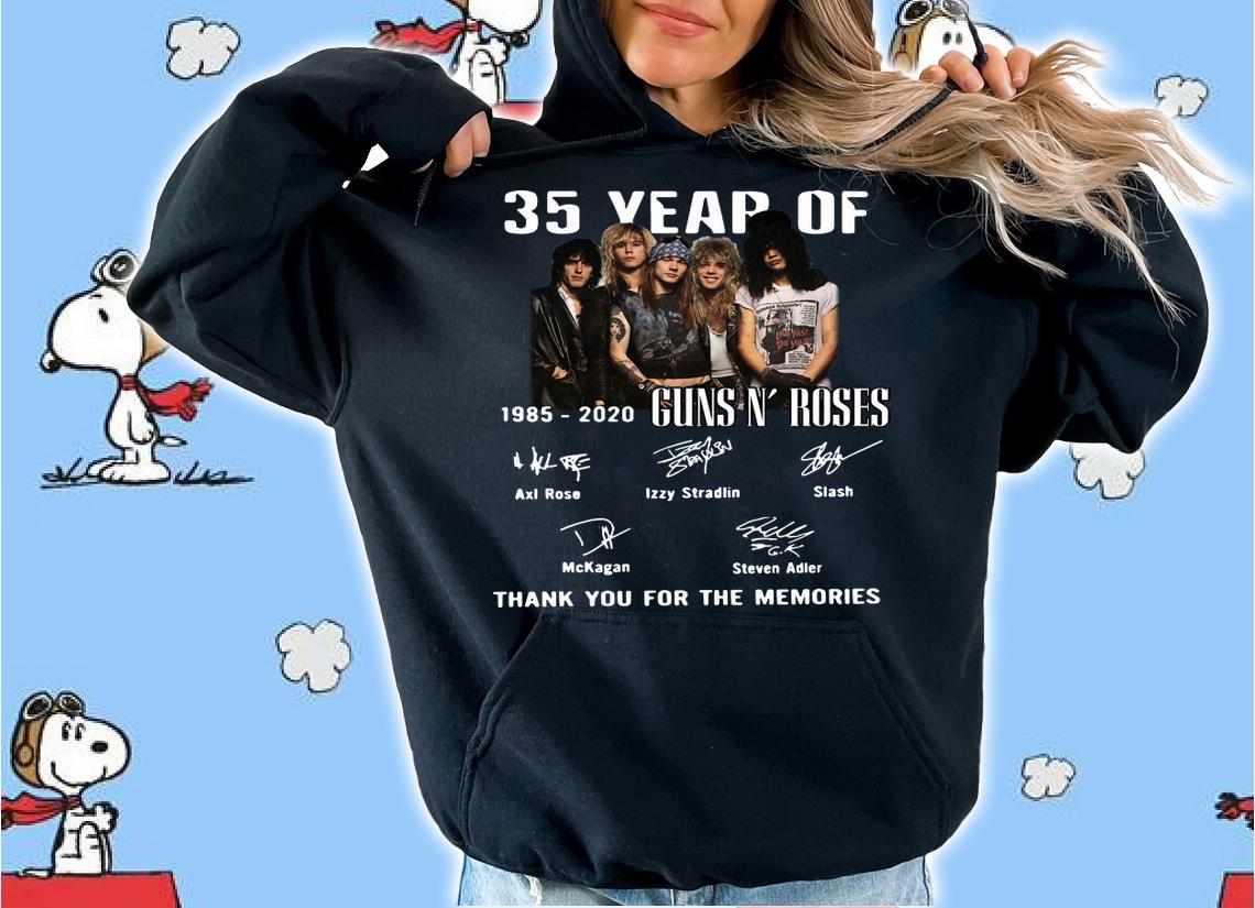 35 Year Of Gun N' Roses 1985-2020 Thank You For The Memories t-shirt hoodie