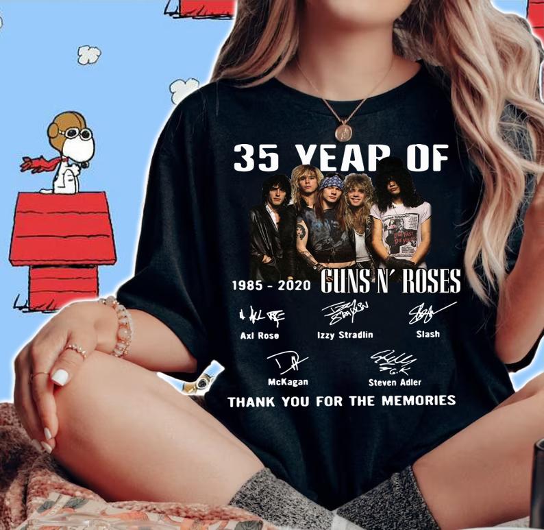 35 Year Of Gun N' Roses 1985-2020 Thank You For The Memories t-shirt woman shirt