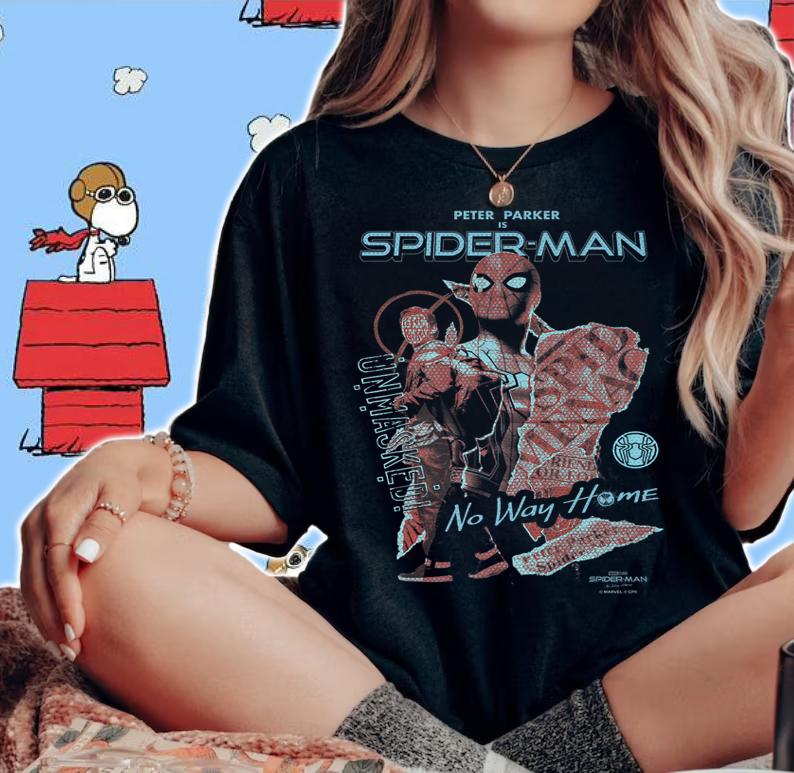 Marvel Spider Man No Way Home Unmasked Poster t-shirt woman shirt