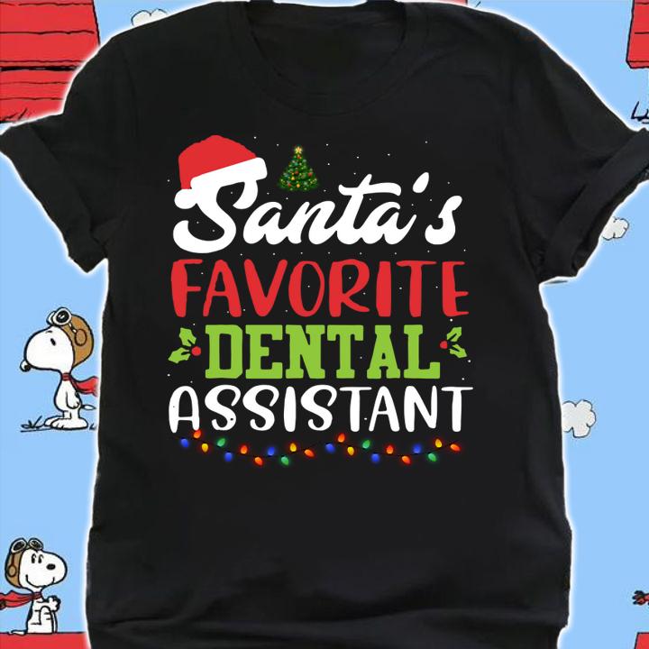 Santa's Favorite Dental Assistant Christmas Santa Hat t-shirt shirt