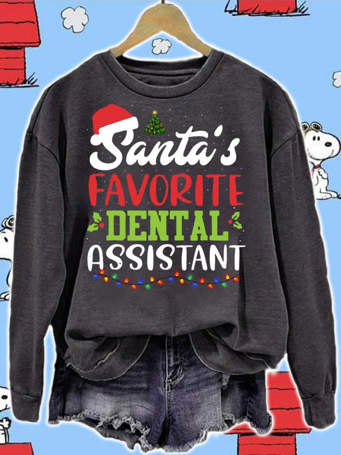 Santa's Favorite Dental Assistant Christmas Santa Hat t-shirt sweatshirt