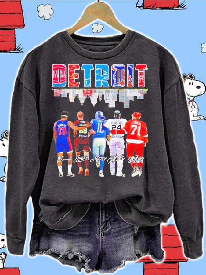 Detroit James Wiseman Ryan Shellow Jared Goff Miguel Cabrera Dylan Larkin Signature t-shirt sweatshirt