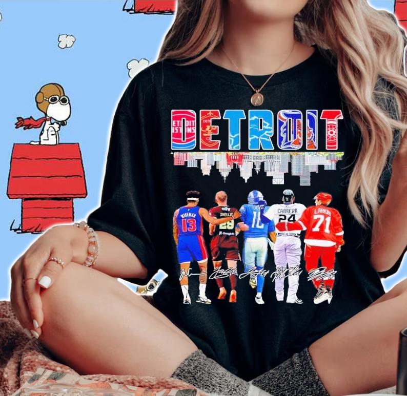 Detroit James Wiseman Ryan Shellow Jared Goff Miguel Cabrera Dylan Larkin Signature t-shirt woman shirt