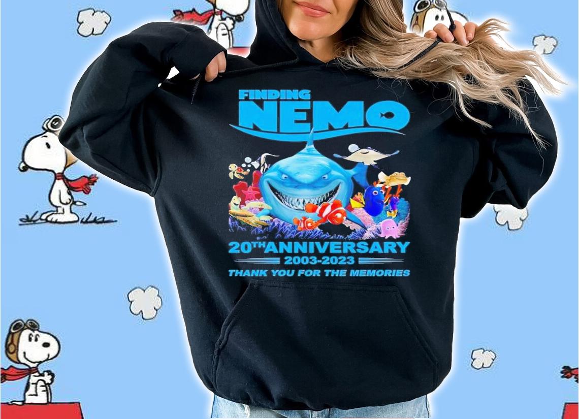 Finding Nemo 20th anniversary 2003 2023 thank you for the memories t-shirt hoodie