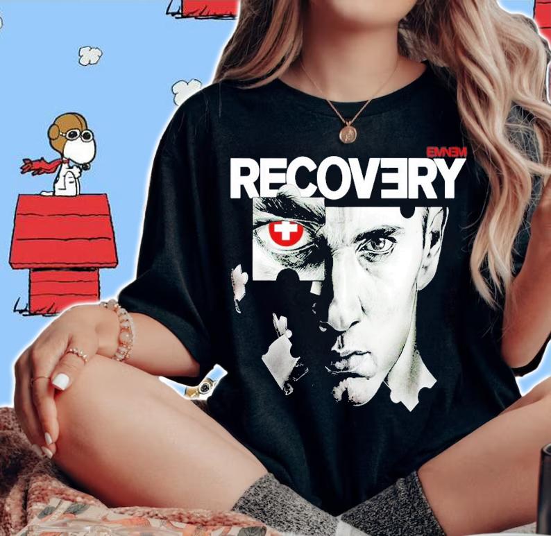 8 Mile Recovery Eminem Black Portrait Shirt t-shirt woman shirt