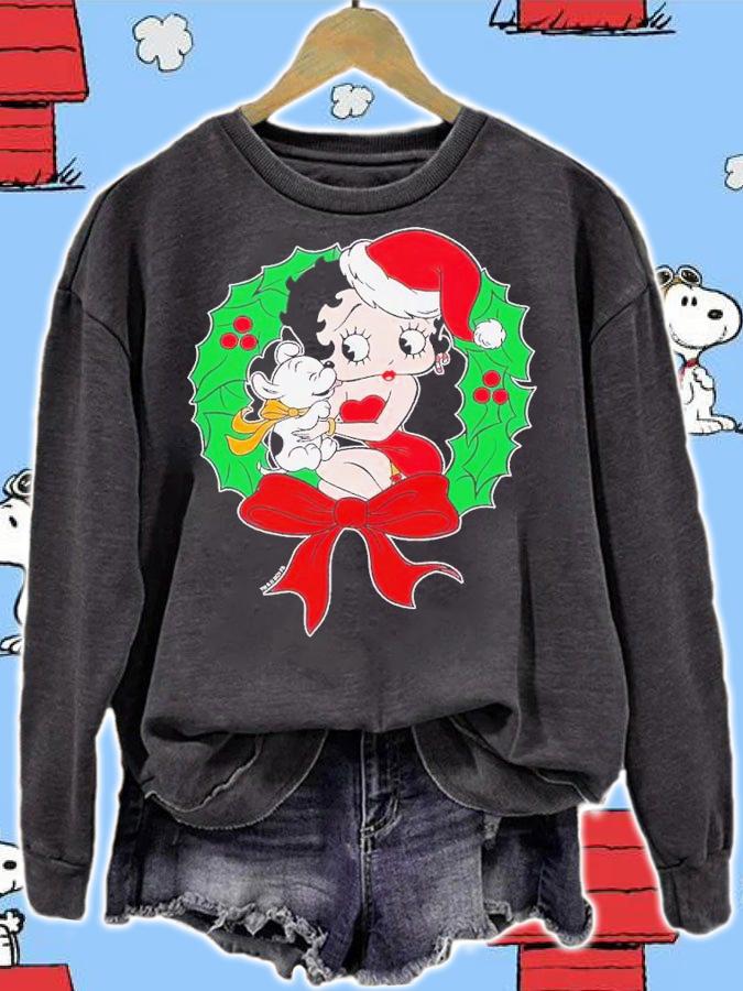 Betty Boop Pudgys Wreath Girls shirt t-shirt sweatshirt
