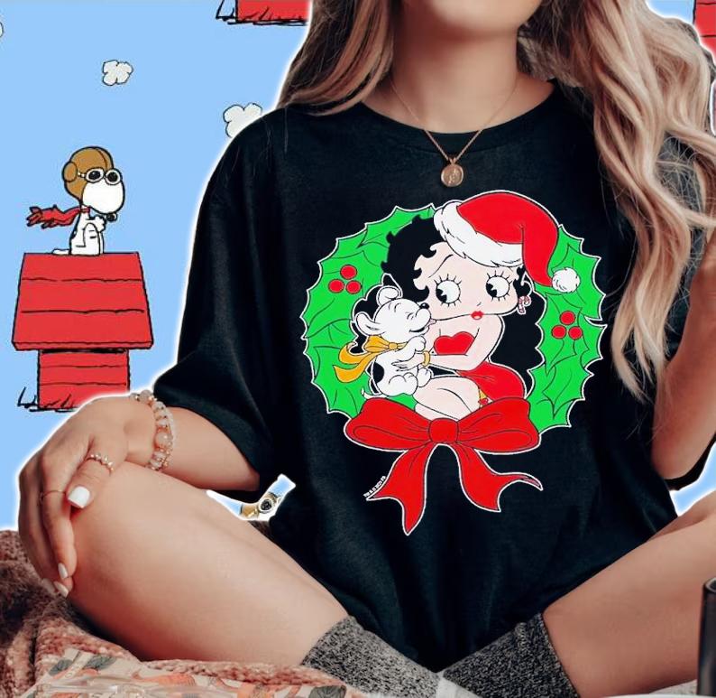 Betty Boop Pudgys Wreath Girls shirt t-shirt woman shirt