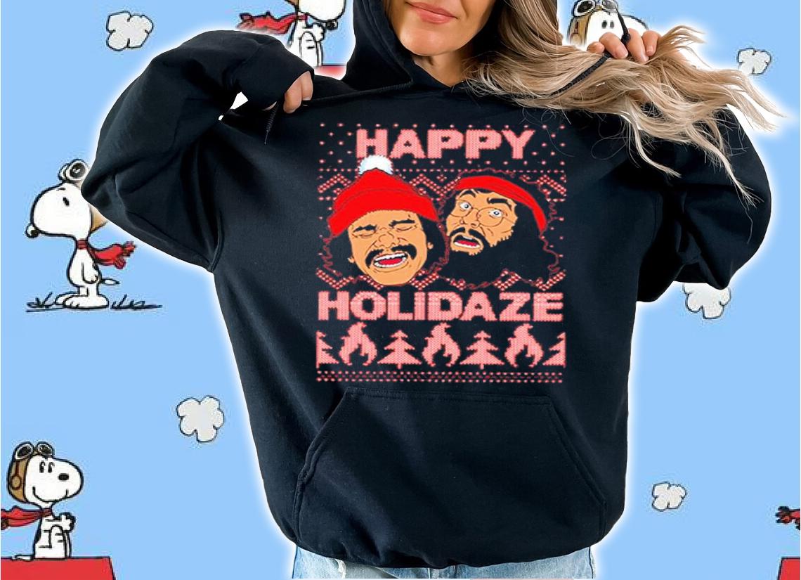 Cheech and Chong Happy Holidaze Christmas T-Shirt t-shirt hoodie