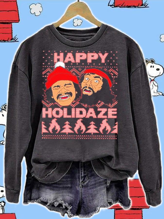 Cheech and Chong Happy Holidaze Christmas T-Shirt t-shirt sweatshirt
