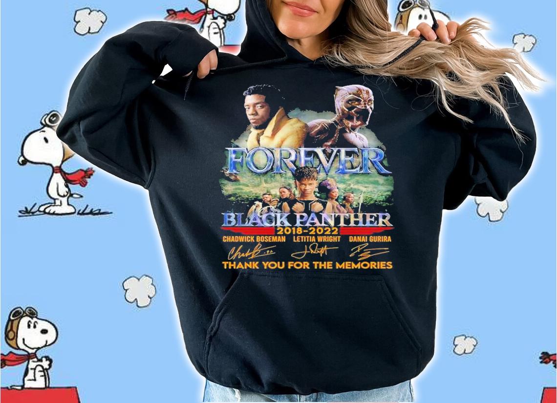 Forever Black Panther 2018 2022 thank you for the memories signatures shirt t-shirt hoodie