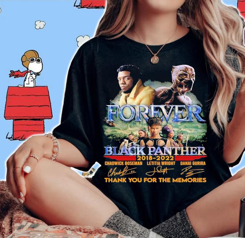 Forever Black Panther 2018 2022 thank you for the memories signatures shirt t-shirt woman shirt
