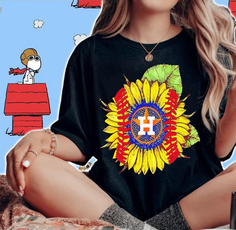 Houston Astros sunflower baseball shirt t-shirt woman shirt