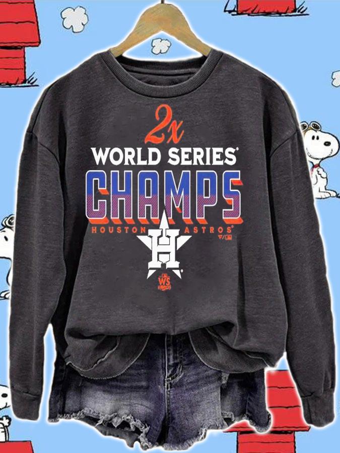 Houston Astros Two-Time World Series Champions Trophy Case shirt t-shirt sweatshirt