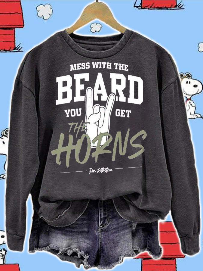 Mess With The Beard You Get The Horns shirt t-shirt sweatshirt