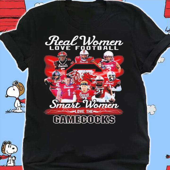 Real women love football smart women love the Gamecocks signatures shirt t-shirt