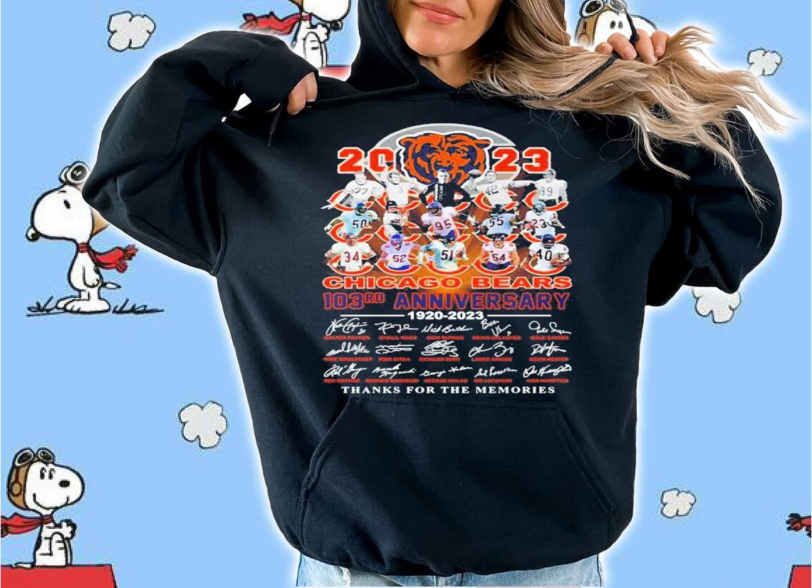 Chicago Bears 103rd Anniversary 1920-2023 Signature Thank You For The Memories Shirt t-shirt