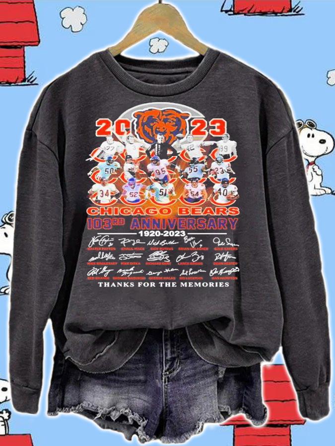 Chicago Bears 103rd Anniversary 1920-2023 Signature Thank You For The Memories Shirt t-shirt