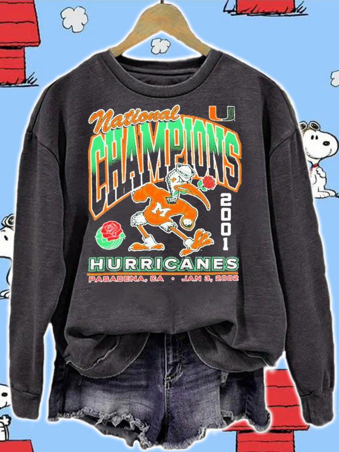 Miami Hurricanes 2001 National Champs Rocker '47 Vintage shirt t-shirt sweatshirt