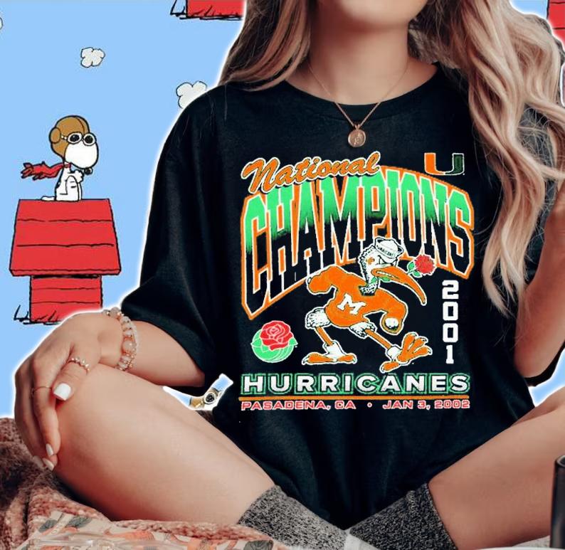 Miami Hurricanes 2001 National Champs Rocker '47 Vintage shirt t-shirt woman shirt