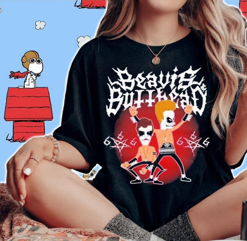 Black Metal Heavy Metal Corpse Paint Beavis And Butthead T-Shirt t-shirt woman shirt