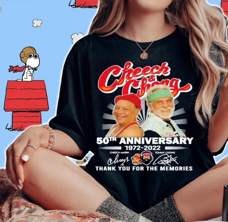 Cheech And Chong 50th Anniversary 1972-2022 Signatures Thank You For The Memories Shirt t-shirt woman shirt