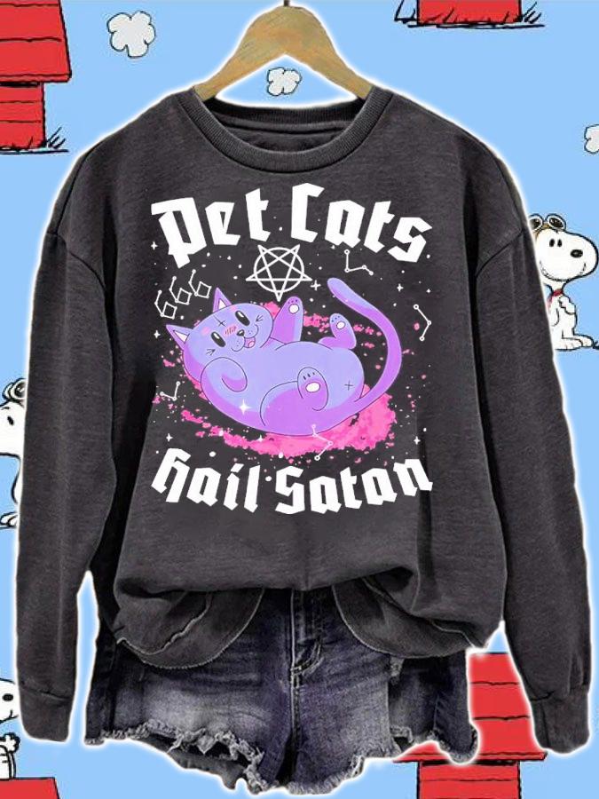 Satanic Cat Astrology Witchcraft Pet Cats Hail Satan shirt t-shirt sweatshirt