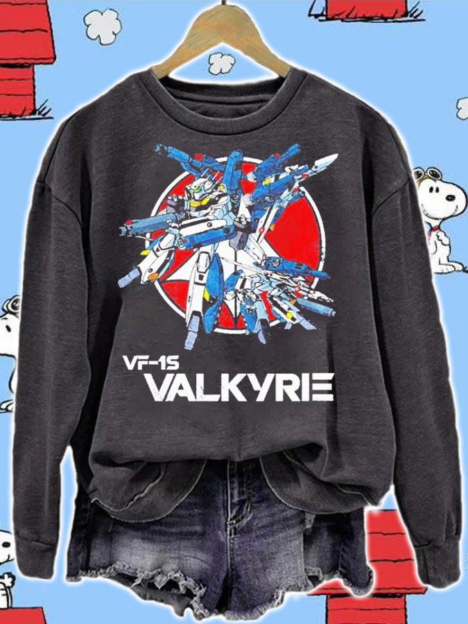 VF-1S Valkyrie Vintage Skull Squadron Macross Shirt t-shirt