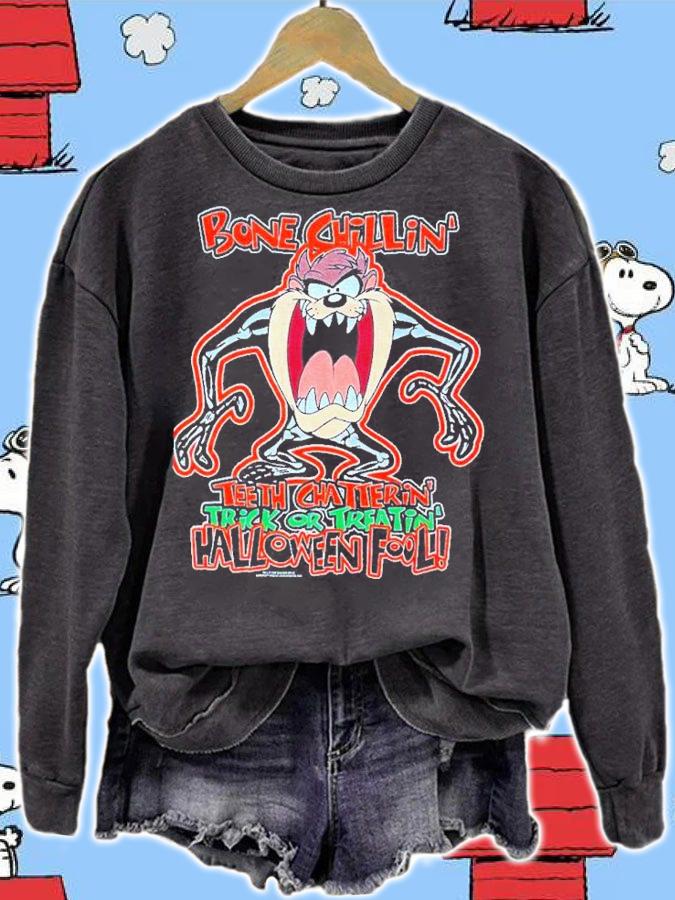 Vintage Taz Looney Tunes Halloween Bones shirt t-shirt sweatshirt