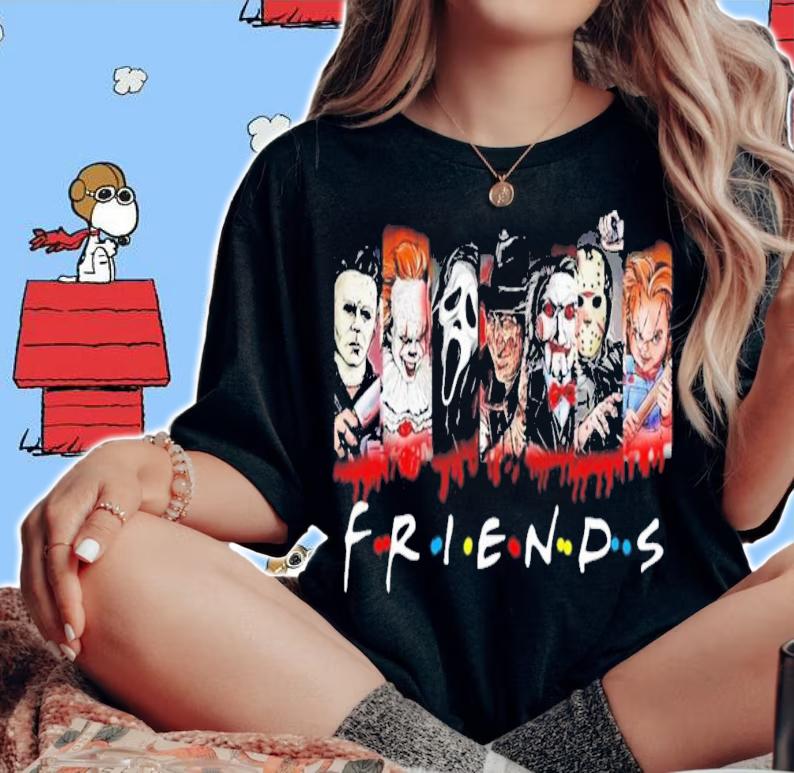 Friends Halloween Horror Movie Killers T-Shirt t-shirt woman shirt