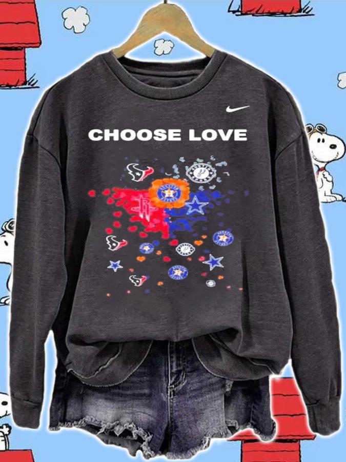 Heart Houston Sports Teams Choose Love Uvalde Shirt t-shirt sweatshirt