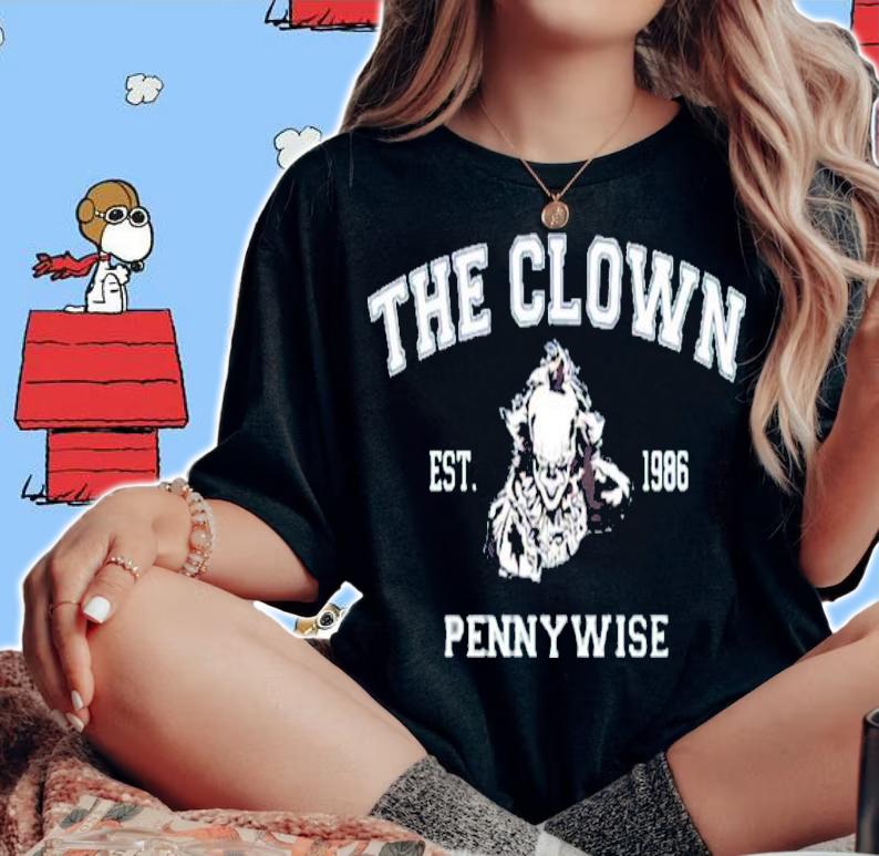 Horror Movies Character The Clown Pennywise Shirt t-shirt woman shirt