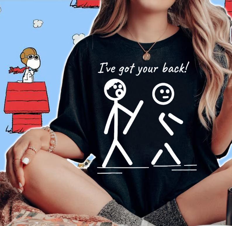 I've Got Your Back Stick Figure Friendship T-Shirt t-shirt woman shirt