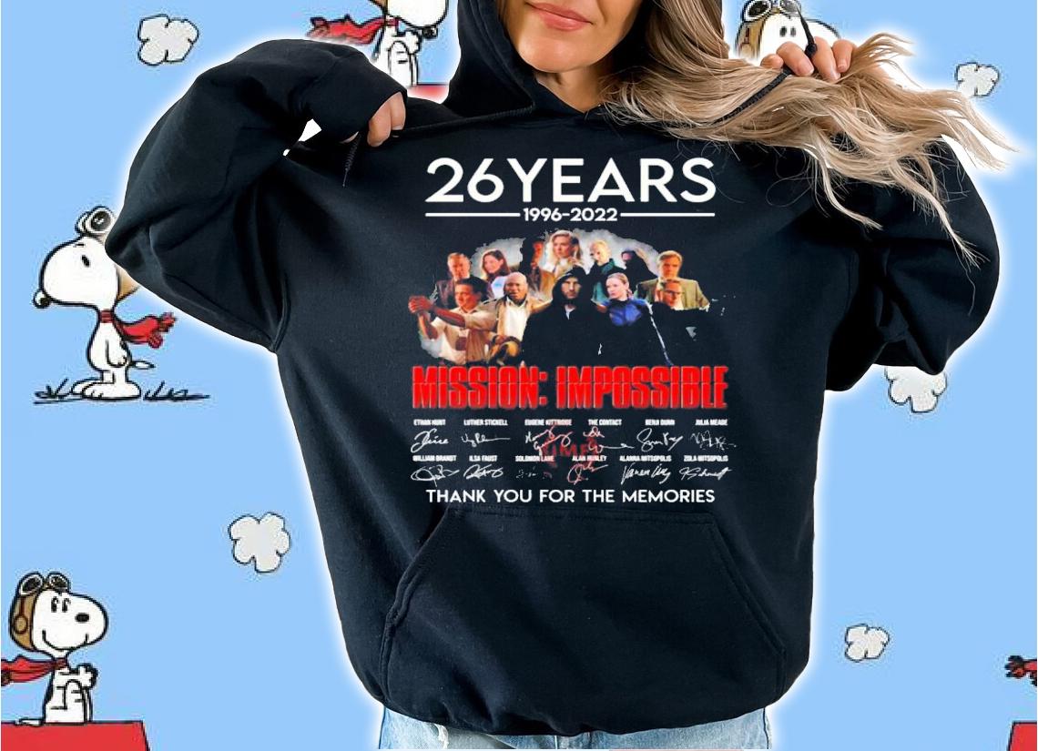 Official 26 Years 1996-2022 Mission Impossible Signatures Thank You For The Memories T-Shirt t-shirt