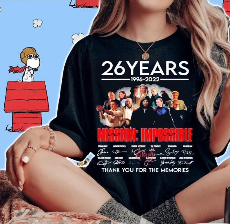 Official 26 Years 1996-2022 Mission Impossible Signatures Thank You For The Memories T-Shirt t-shirt