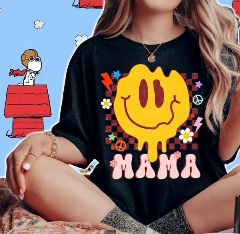 Retro Hippie Mama Smiley Shirt t-shirt