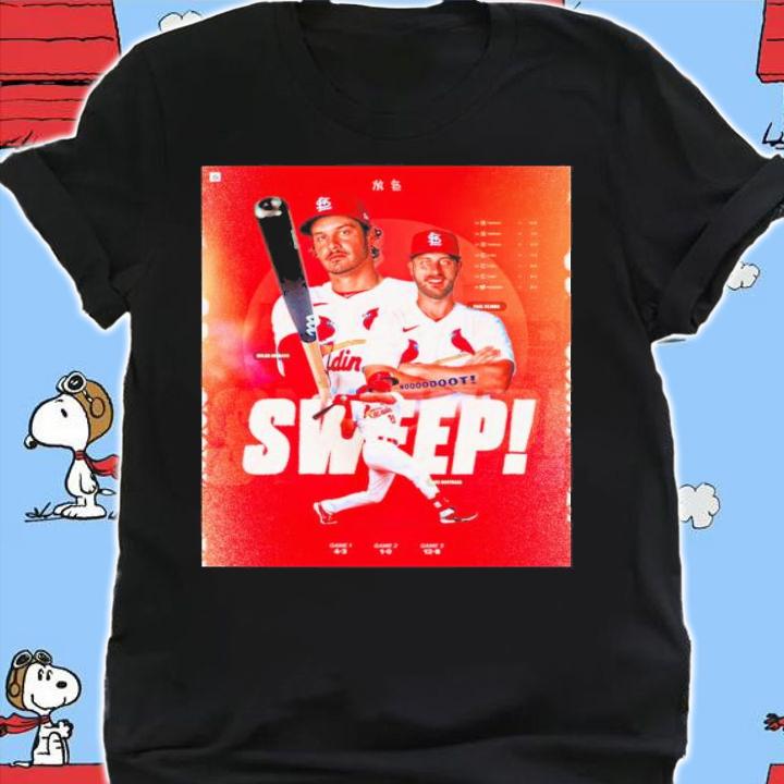 The Cardinals Sweep Nolan Arenado Paul Dejong And Lars Nootbaar Shirt t-shirt