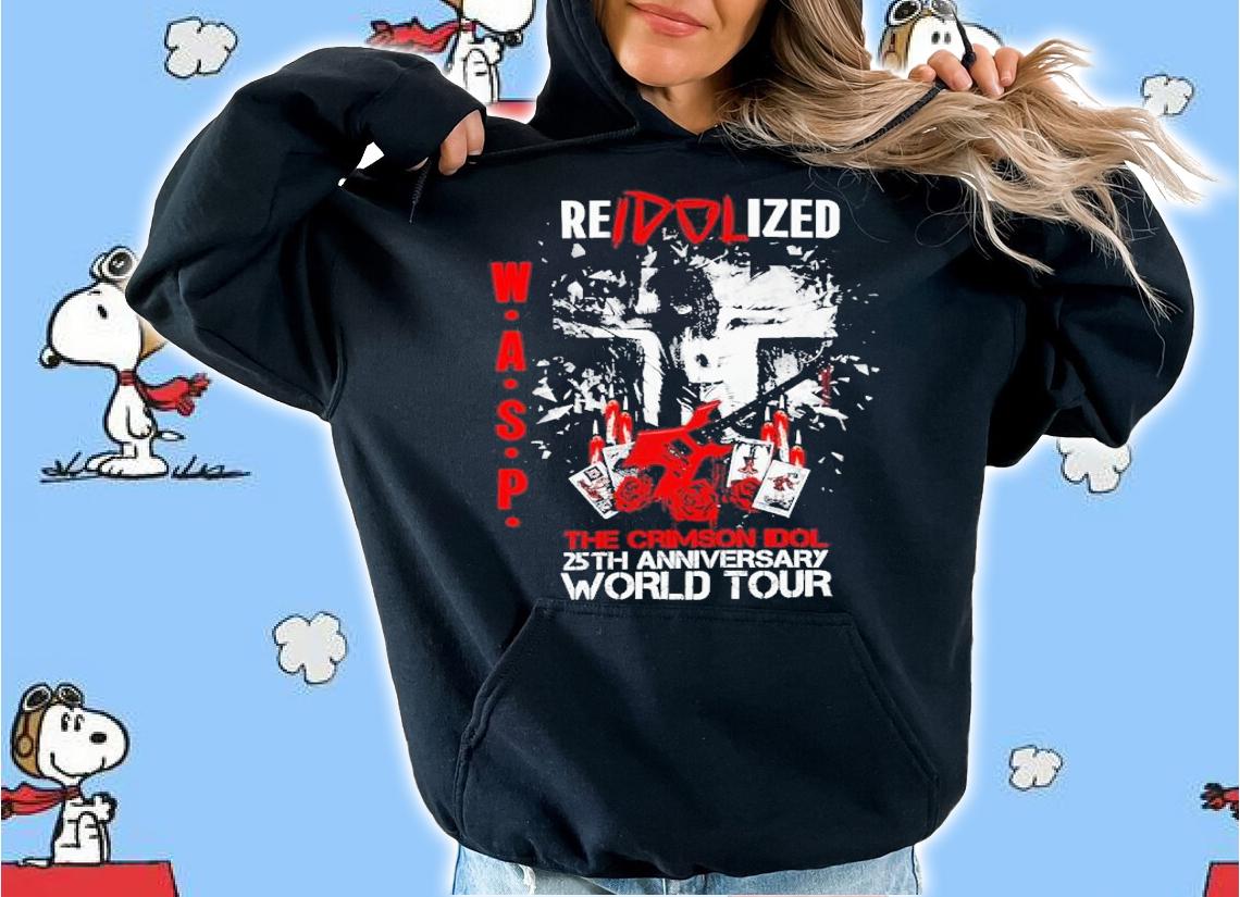 Wasp Reidolized The Crimson Idol 25th Anniversary Velveteen Plush Blanket Shirt t-shirt