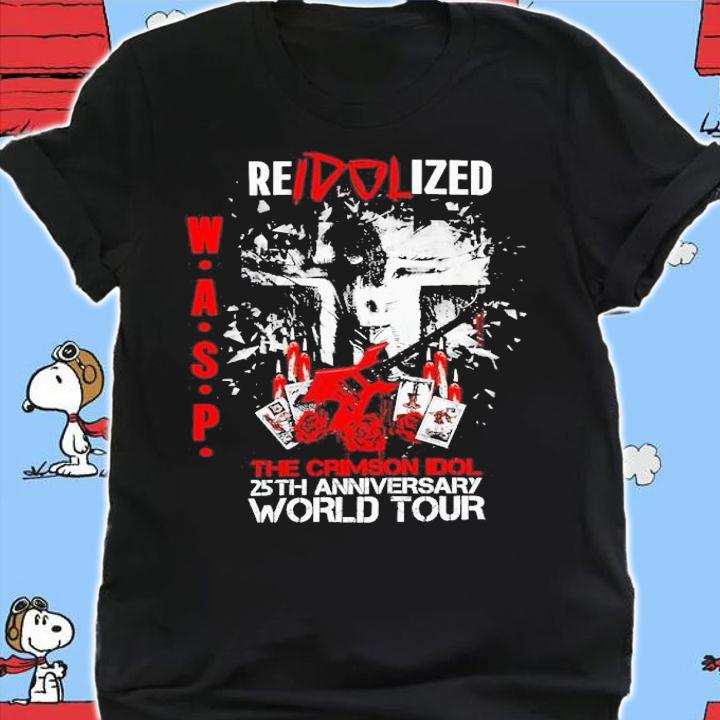 Wasp Reidolized The Crimson Idol 25th Anniversary Velveteen Plush Blanket Shirt t-shirt