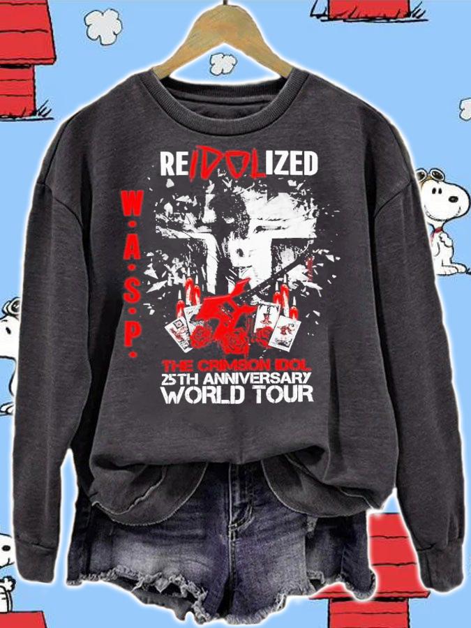 Wasp Reidolized The Crimson Idol 25th Anniversary Velveteen Plush Blanket Shirt t-shirt